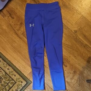 Under Armour Girls Purple Leggings Size YSM